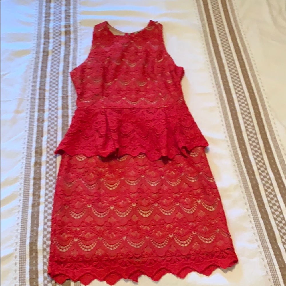 Guess red lace dress